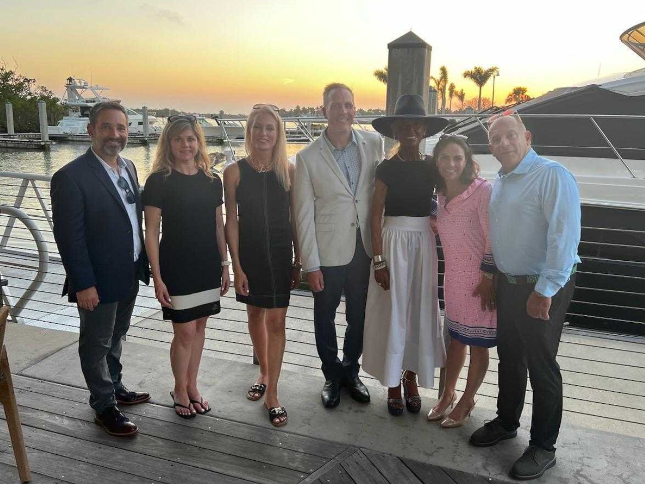 Exclusive Yachts Executive Team at Hamilton Harbor Yacht Club<br />
Photo of Exclusive Yachts Executive Team, CEO Scott Stuckmann, CMO Julie Perry, Head of Sales Lou Clark, and Co-Founders Jacquie and Bill Charbonneau, also have Naples Nantucket Yacht Charter Group. Photo taken at the March 27 private launch party for Exclusive Yachts at the Hamilton Harbor Yacht Club in Naples Florida.