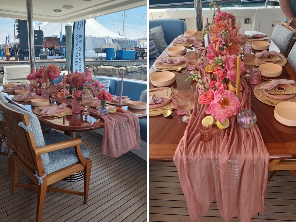 Exclusive Yachts - Newport Charter Show M/Y Spirit Tablescape