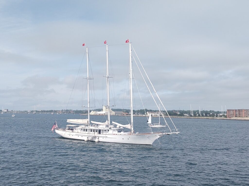 Exclusive Yachts - A big sailing yacht on the water in Newport, Rhode Island