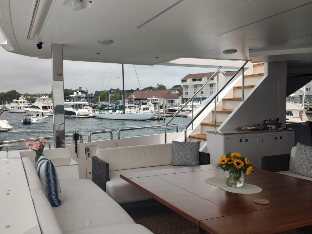Exclusive Yachts - View from a superyacht at The Newport Harbor Hotel and Marina in Newport Rhode Island