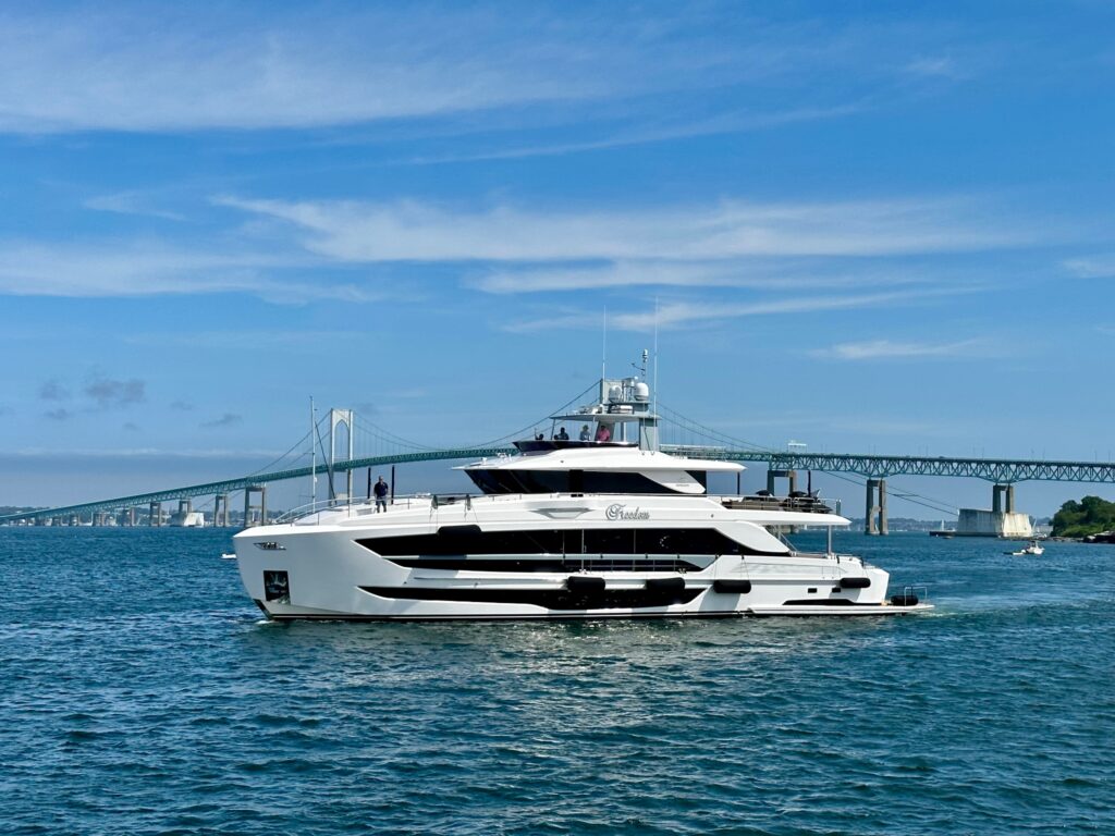 Exclusive Yachts - M/Y Freedom on the water at Newport, RI
