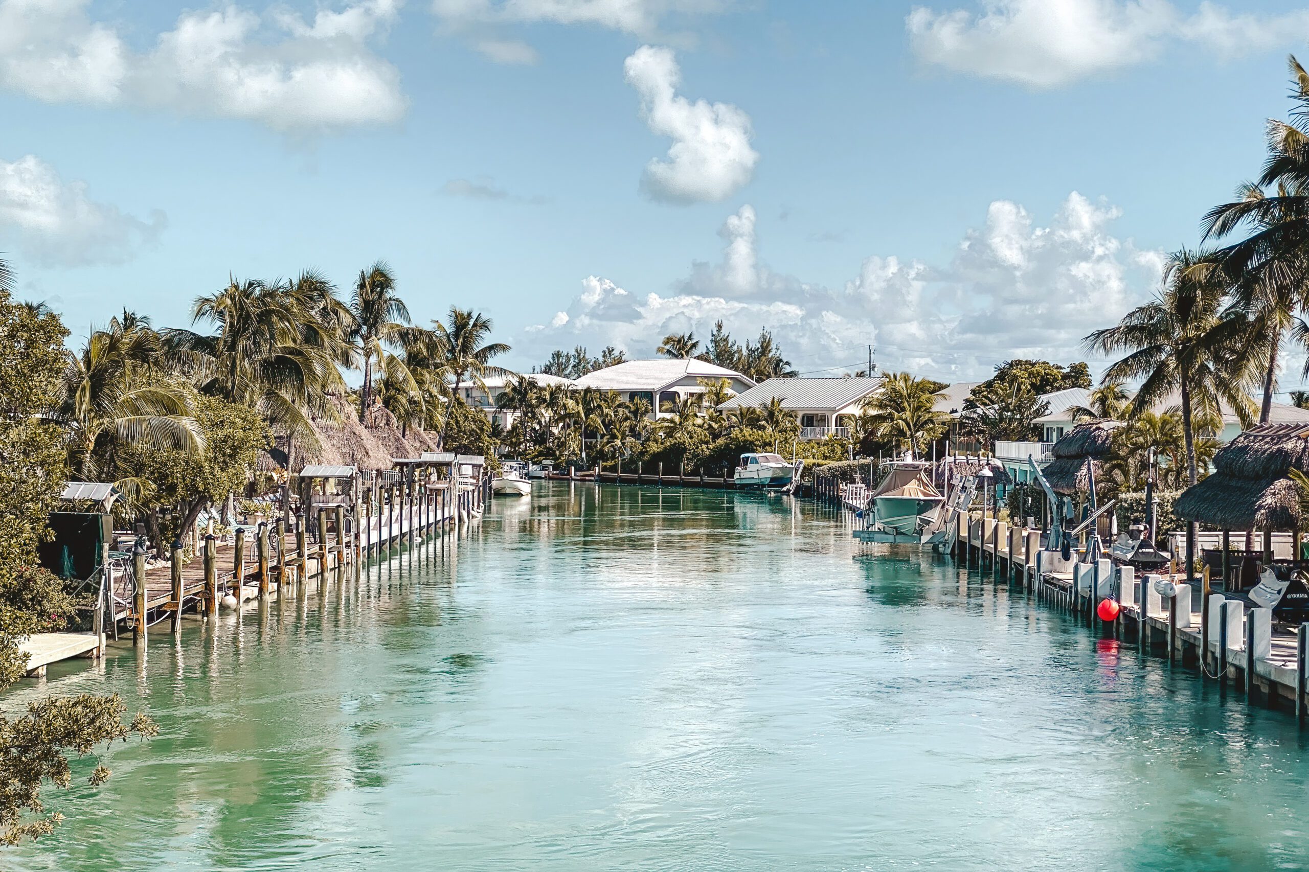 Exclusive Yachts - Scenic view of water way on Duck Key, Florida, USA.