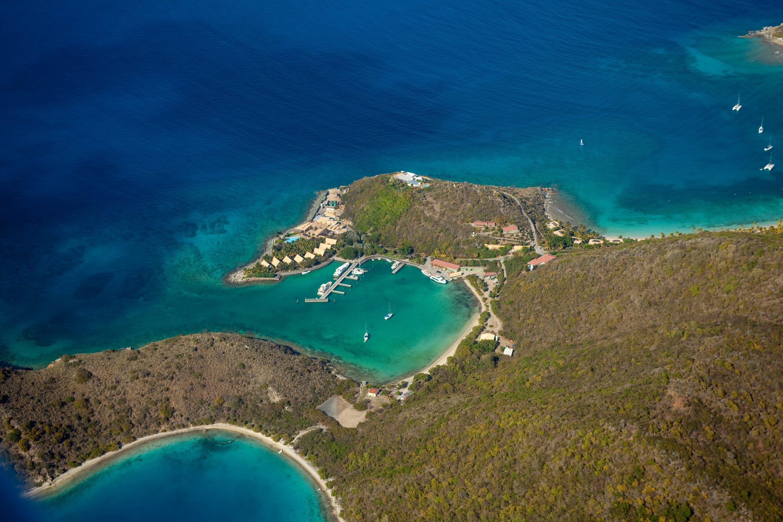 Exclusive Yachts - Peter Island sprat bay ariel view