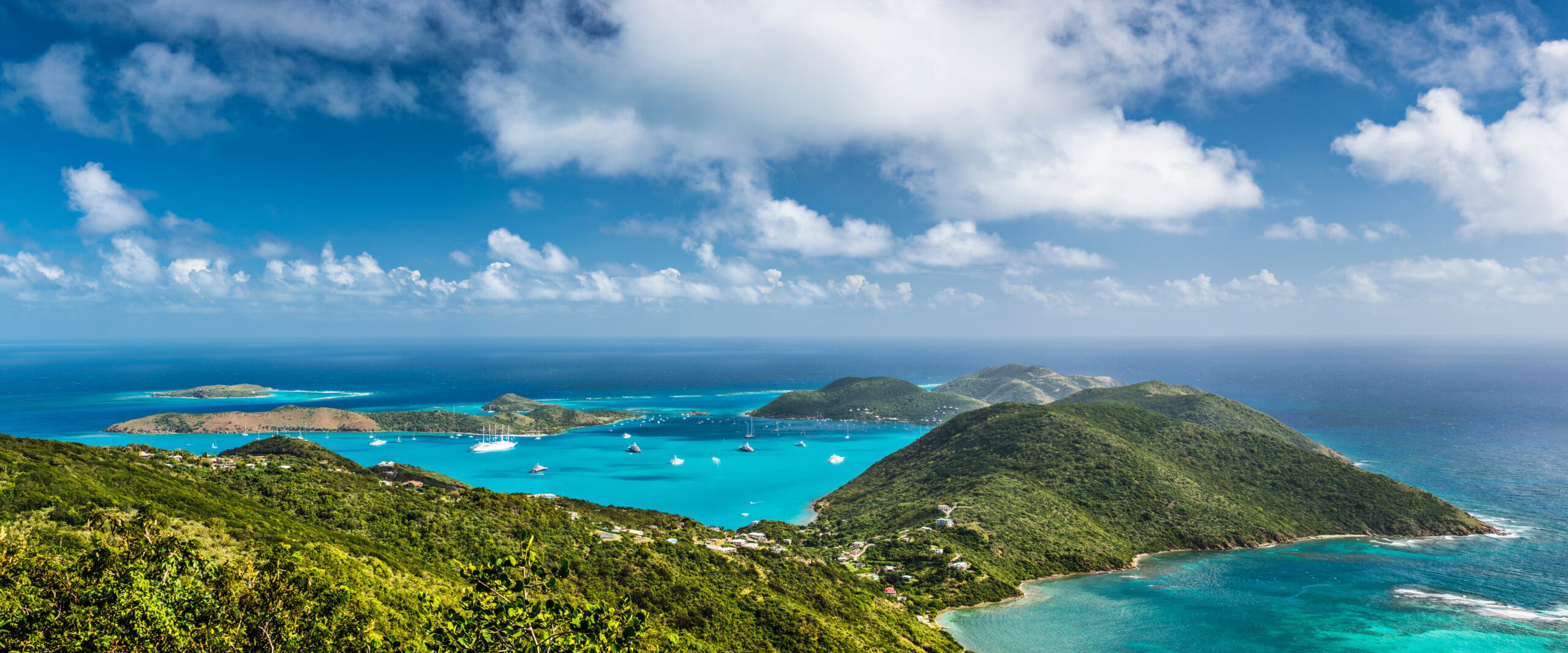 Exclusive Yachts - Virgin Gorda ariel drone shot of the island