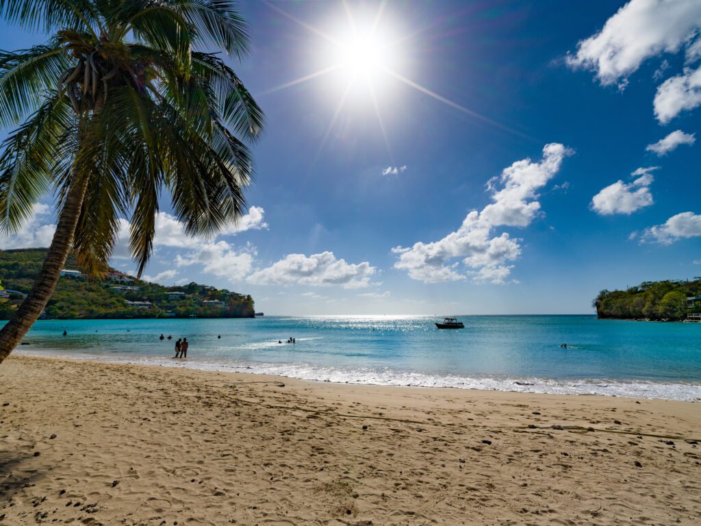 Exclusive Yachts - Palm tree lined Morne Rouge beach, Grenada