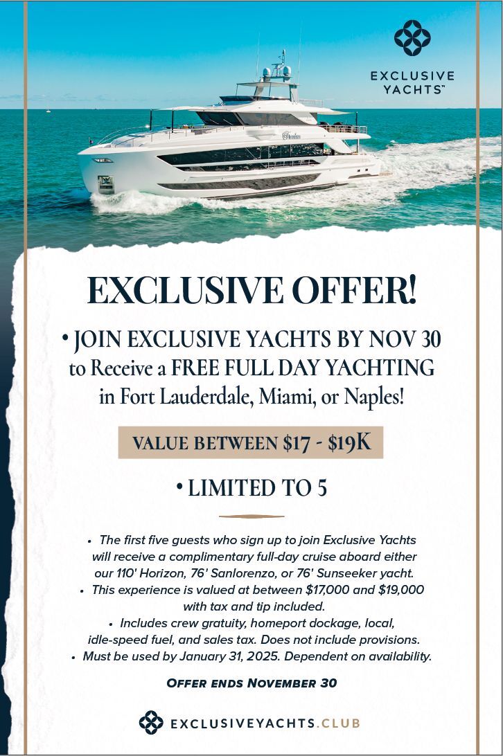 Founders Club Special Offer - Exclusive Yachts FLIBS