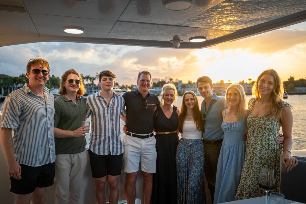 Exclusive Yachts - members aboard 95 foot intermarine superyacht